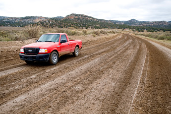 muddy Black Mesa road