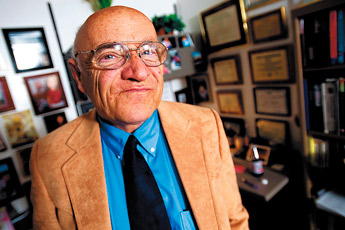 UNM-G professor Peter Handleland poses in his office in Gurley Hall Thursday. Handeland teaches German classes and sponsors the German club at UNM-G. — © 2009 Gallup Independent / Cable Hoover 