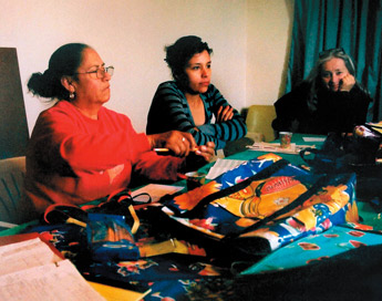 Women work and talk during a meeting in Palomas of the Cooperativa de la Frontera. Courtesy Photo 