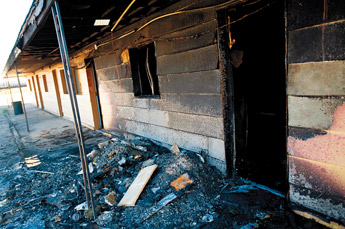 The fire in room 25 at the Gardenia Motel was one of two fires reported this weekend. The blaze occurred early Monday morning and caused smoke damage to some adjacent rooms. — © 2009 Gallup Independent / Brian Leddy 