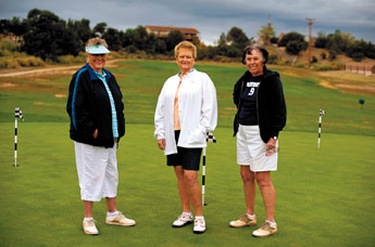 Gallup golfers Pat Holloway, Billie Lewis and Shirley Wilson have been using the facility for over twenty years. Despite the challenges of playing the course, the three and several others persist in playing because they enjoy the course's beautiful location. — © 2009 Gallup Independent / Brian Leddy 