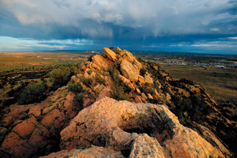 A late-summer monsoon, rare this year in Gallup, passes over the city's east side and the Hogback in August. — © 2009 Gallup Independent / Brian Leddy