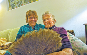 Phyllis Millholland sits with her daughter Carolyn Mahnke at their home in Gallup on Tuesday. Millholland was born in 1916, but she doesn’t fail to remember where she was for the 1918 armistice for World War I. — © 2009 Gallup Independent / Adron Gardner 