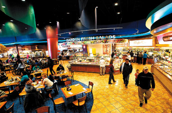 The buffet has only been open 10 minutes and there is no shortage of patrons at the Route 66 Casino and Hotel outside of Albuquerque on Monday. — © 2009 Gallup Independent / Adron Gardner