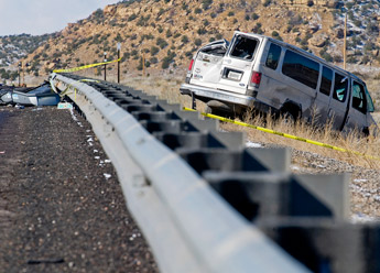 Wrecked van