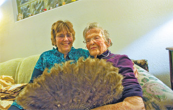 Phyllis Millholland sits with her daughter Carolyn Mahnke at their home in Gallup on Tuesday. Millholland was born in 1916, but she doesn&rsquo;t fail to remember where she was for the 1918 armistice for World War I. &mdash;&nbsp;&copy; 2009 Gallup Independent / Adron Gardner 