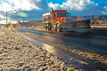 Snow plows hit the streets in Gallup on Tuesday to help clear roads after a heavy freeze moved in on Monday night. &mdash;&nbsp;&copy; 2009 Gallup Independent / Adron Gardner